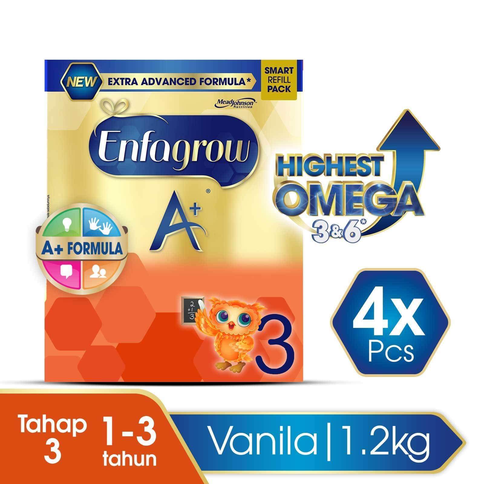 Enfagrow A+ 3 Susu Vanila Box - 1200 g (4x1200g)