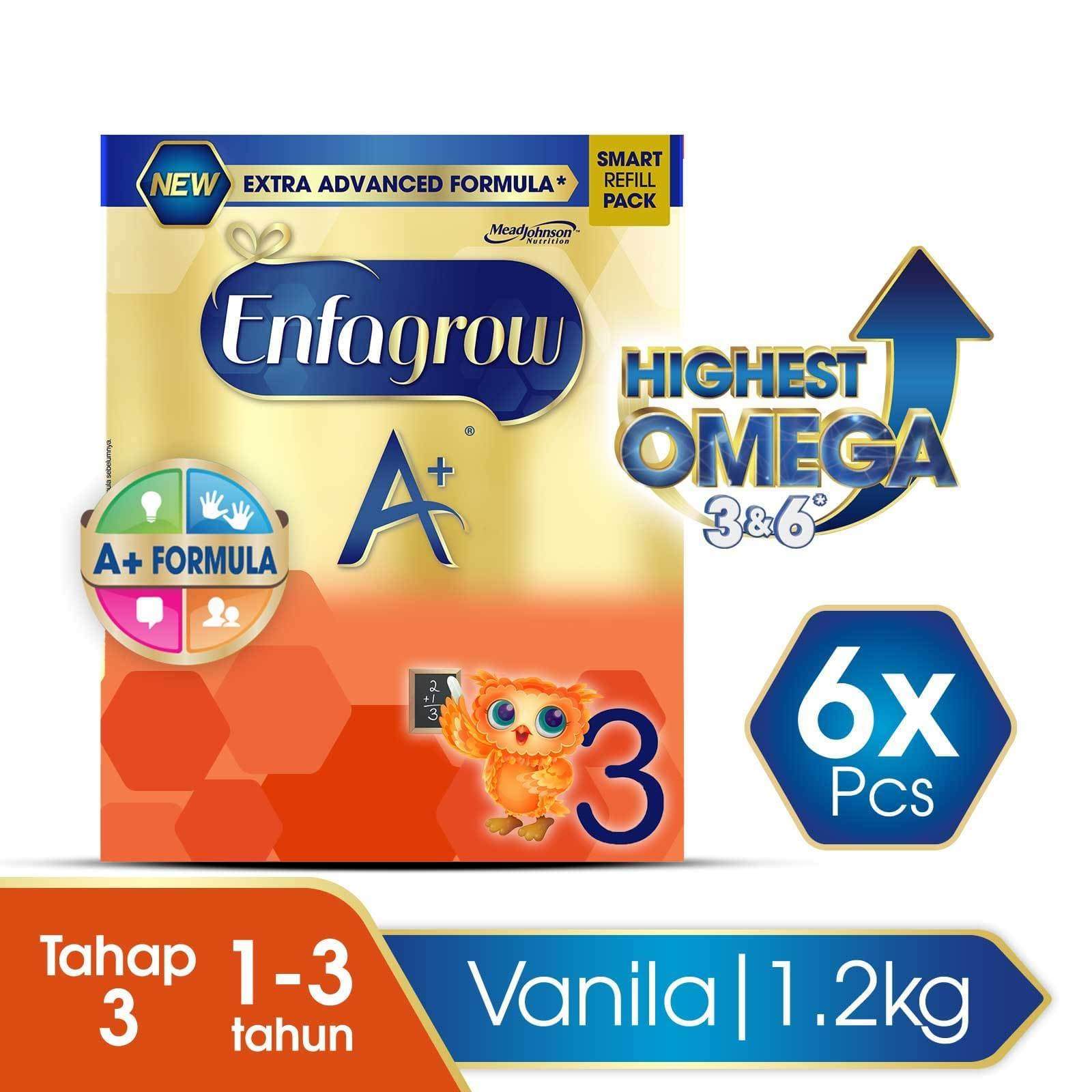 Enfagrow A+ 3 Susu Vanila Box - 1200 g (6x1200g)