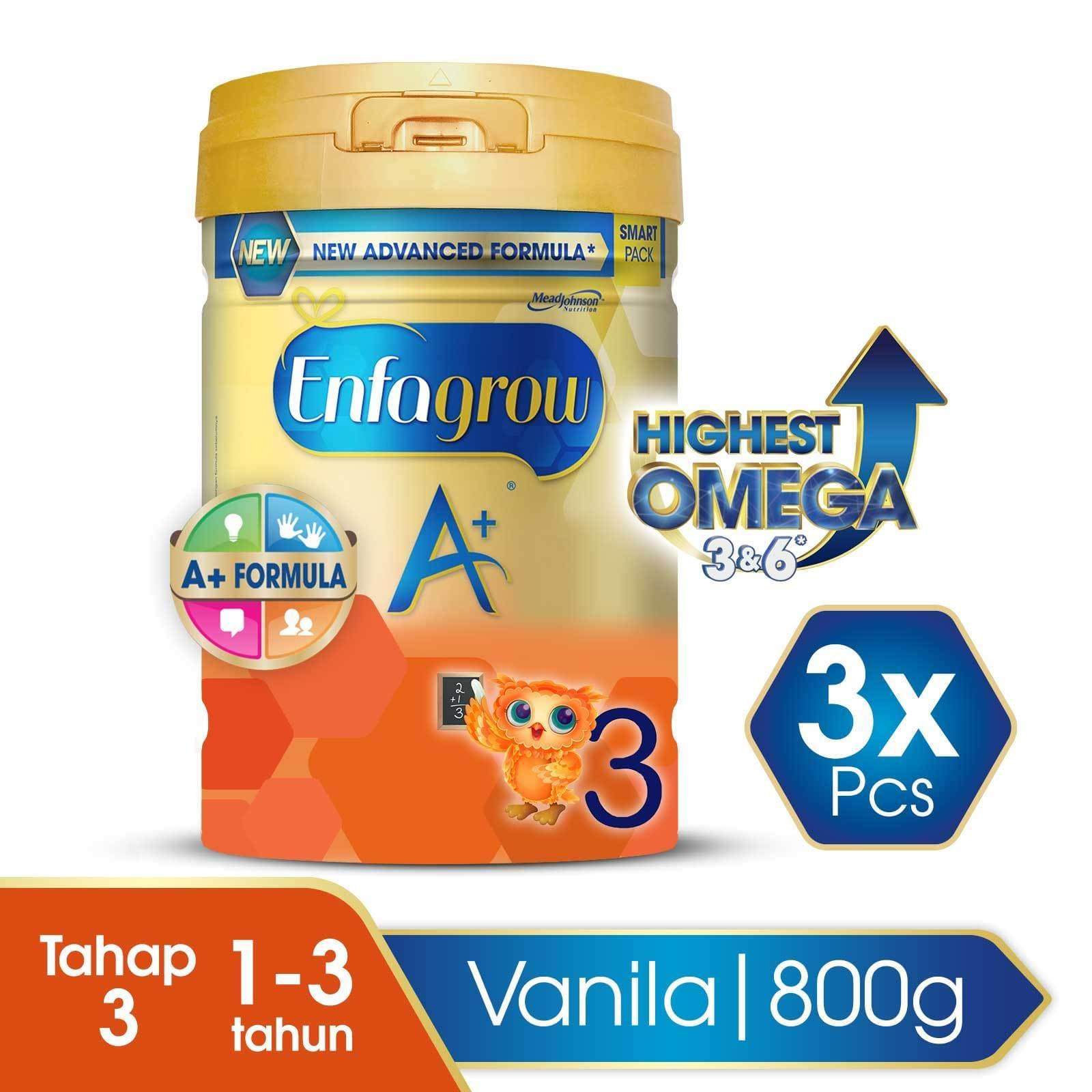 Enfagrow A+ 3 Susu Vanila Smart Flip Pack - 800 g (3x800g)